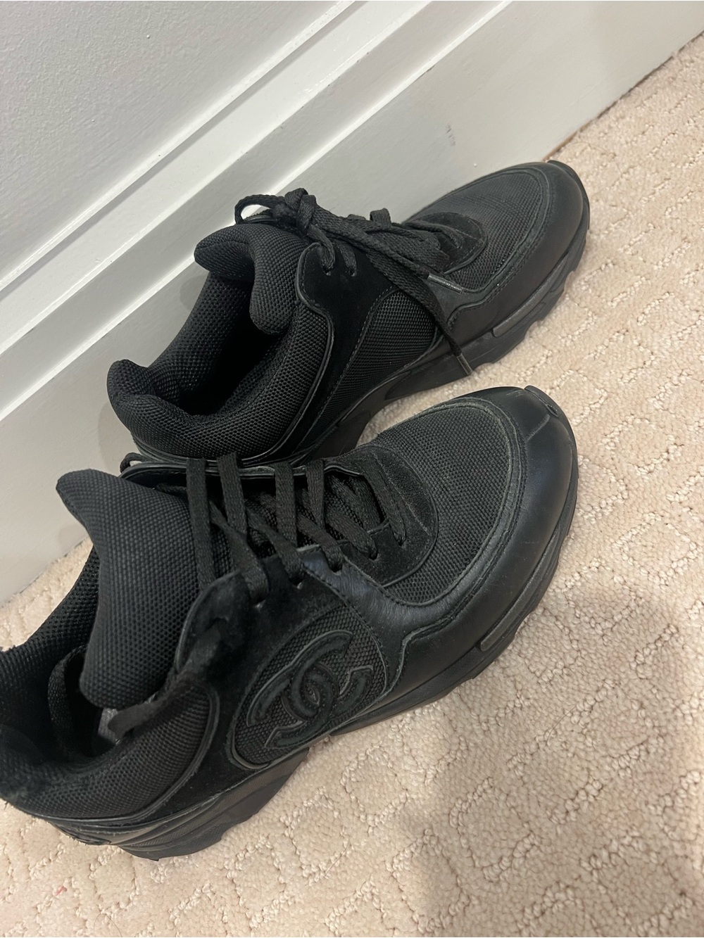 CHANEL Women’s Black Athletic Sneakers - Picture 3 of 8